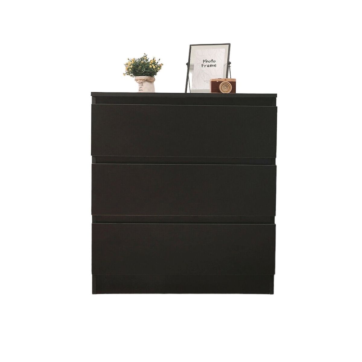 VENTITAS HOME - Mesa de Noche Velador Isabel 3 Cajones Ventitas Home Negro