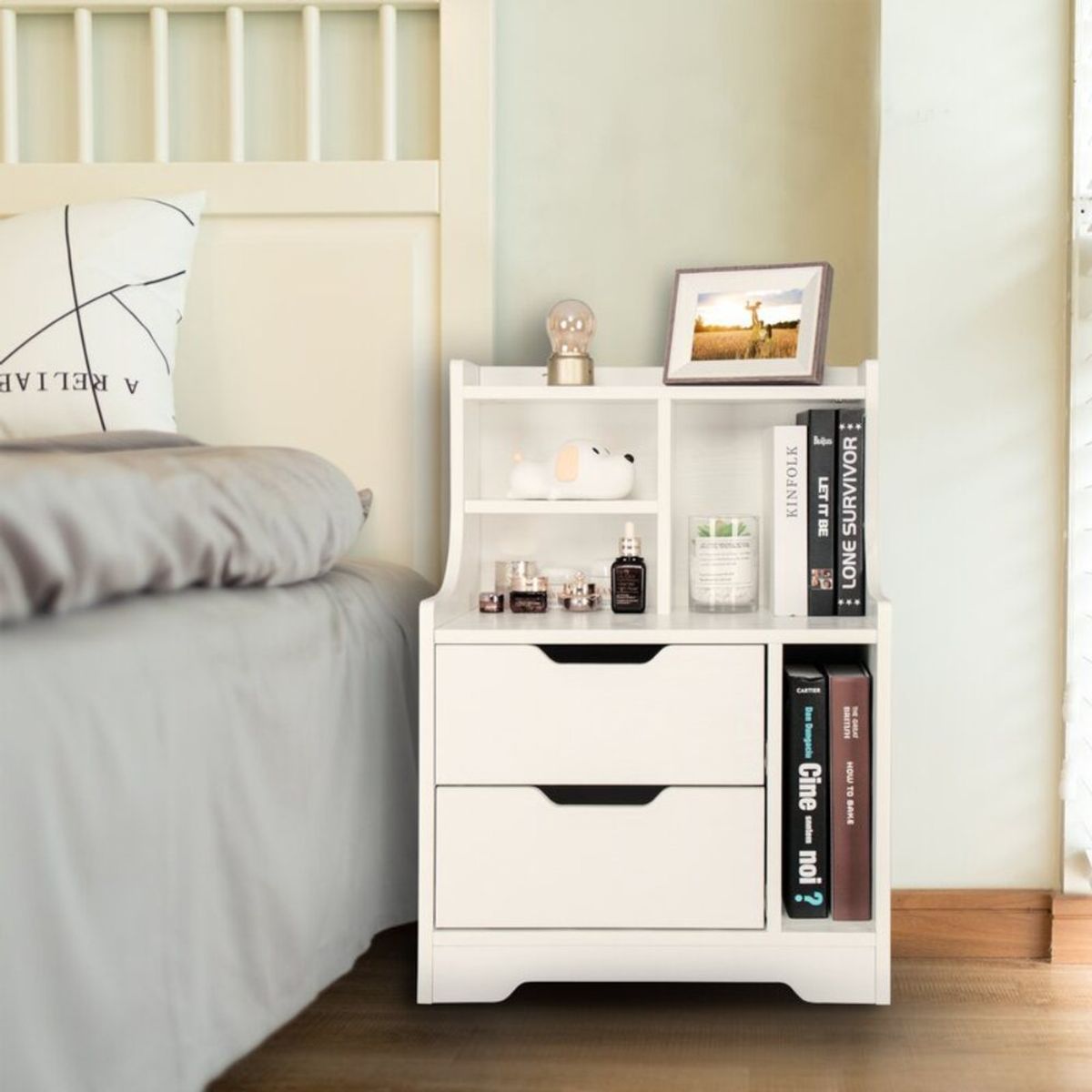 VENTITAS HOME - Velador Mesa de Noche Vintage Makia Ventitas Home Blanco