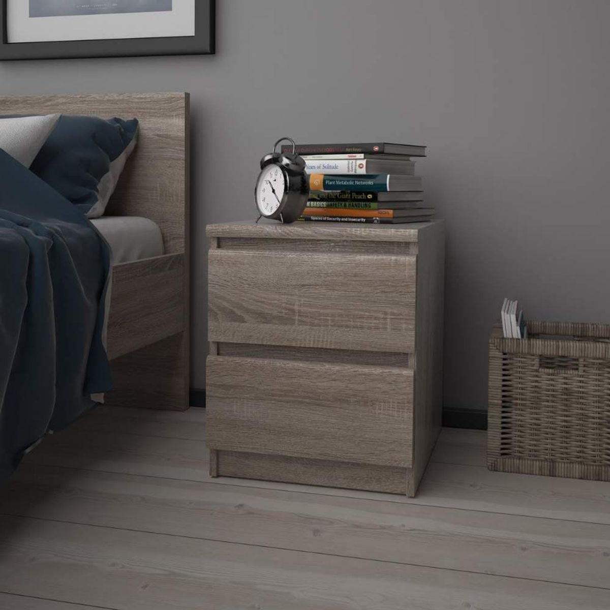 VENTITAS HOME - Velador Iris 2 Cajones Ventitas Home Color Duna