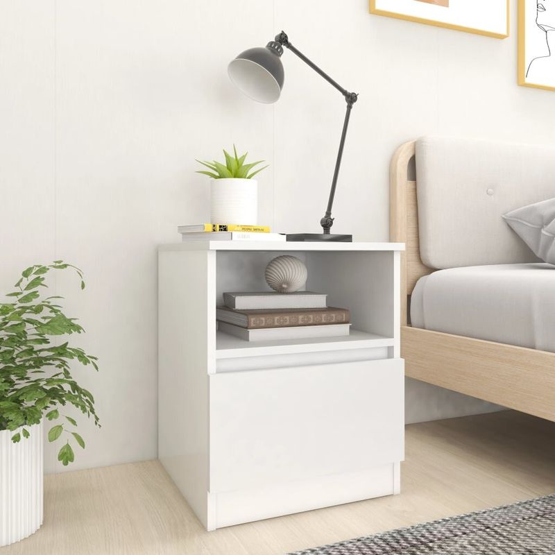 VENTITAS HOME - Mesa de Noche Velador Naysha 1 Cajón Ventitas Home Color Blanco