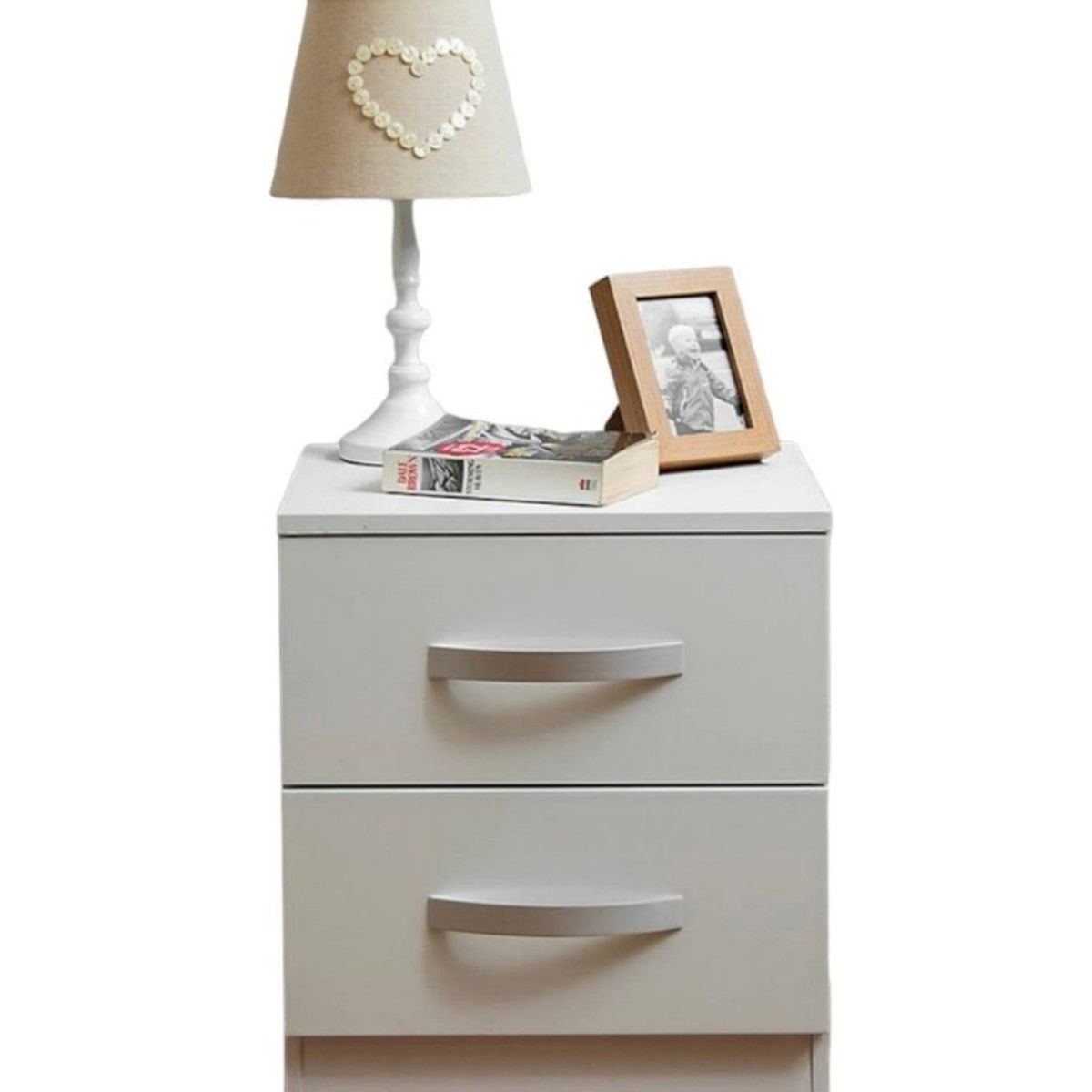 VENTITAS HOME - Mesa de Noche Velador Mazziel 2 Cajones Ventitas Home Color Blanco