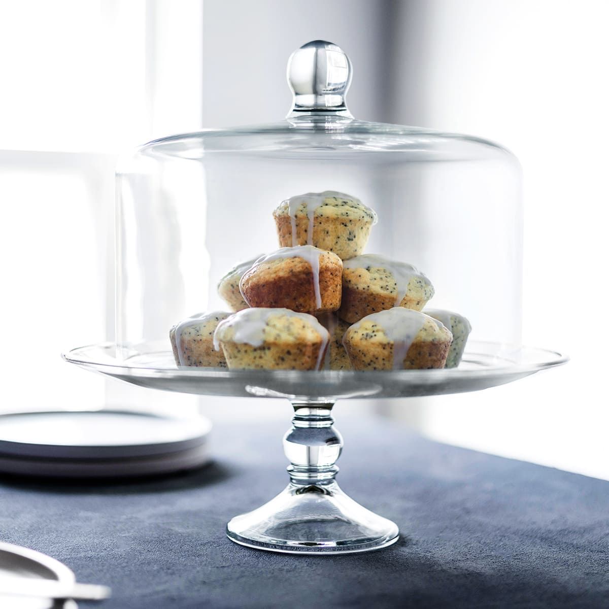 LIBBEY - Porta Torta con Tapa de Vidrio 2 Piezas