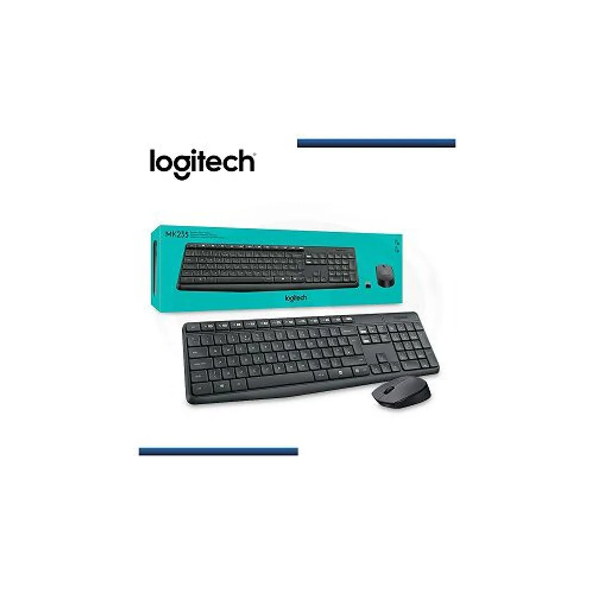LOGITECH - Kit Teclado Mouse Inalámbrico Logitech MK235 Multimedia USB