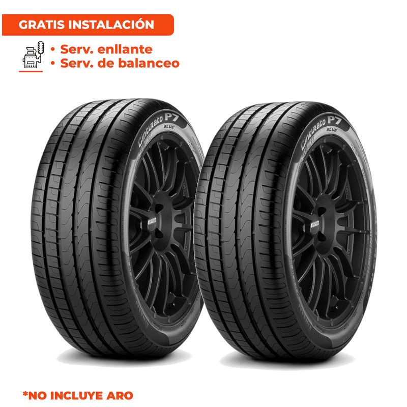 PIRELLI - Pack de 2 Llantas 225/45R17 PIRELLI CINTURATO P7 (MO) 91W