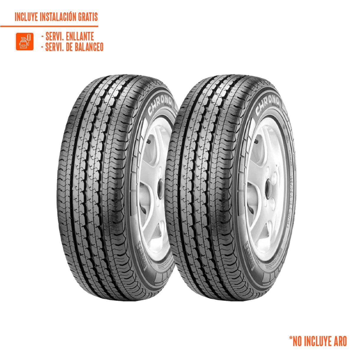 PIRELLI - Pack de 2 Llantas 205/70R15 PIRELLI CHRONO 106R