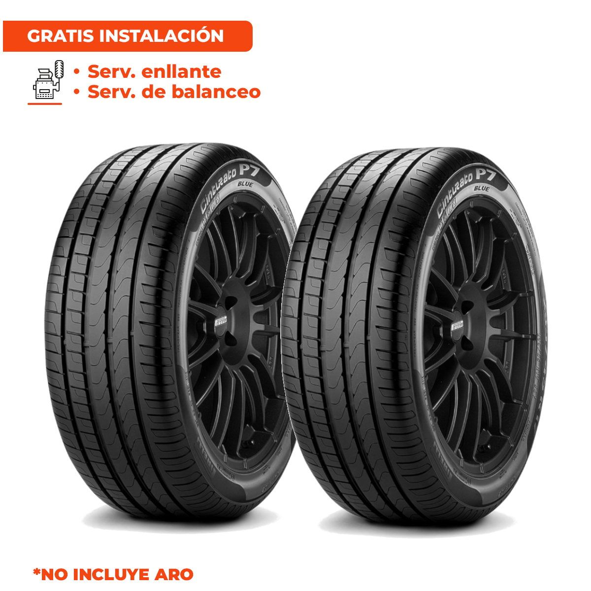PIRELLI - Pack de 2 Llantas 245/45R17 PIRELLI XL P7 CINTURATO 99Y
