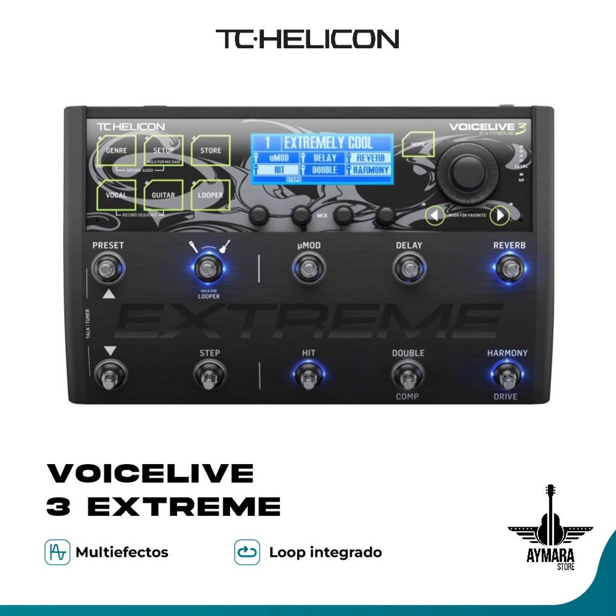 TC HELICON - TC HELICON VOICELIVE 3 EXTR PEDAL DE EFECTO PARA VOZ Y GUITARRA