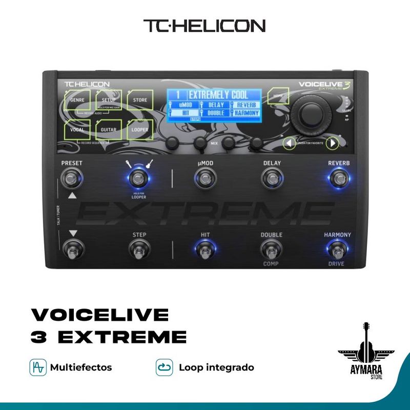 TC HELICON - TC HELICON VOICELIVE 3 EXTR PEDAL DE EFECTO PARA VOZ Y GUITARRA