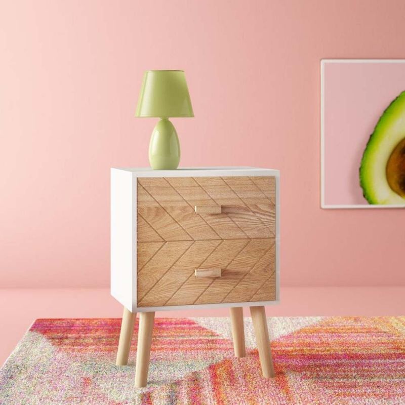VENTITAS HOME - Mesa de Noche Velador Vintage Biedronka de Melamine y Madera