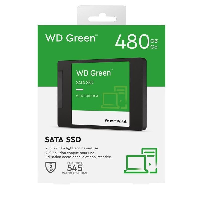 WESTERN DIGITAL - DISCO DURO SOLIDO DE 480 GB SATA WESTERN DIGITAL GREEN