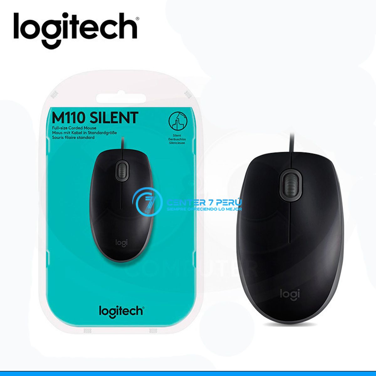LOGITECH - MOUSE LOGITECH M110 SILENT OPTICO USB BLACK