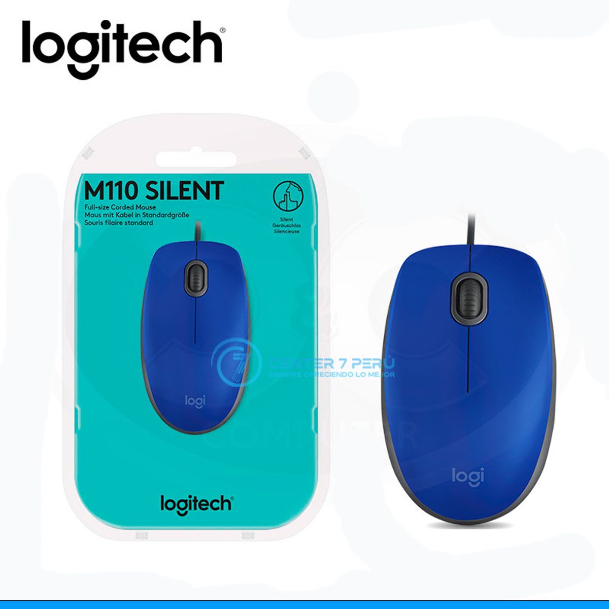LOGITECH - MOUSE LOGITECH M110 SILENT OPTICO USB BLUE
