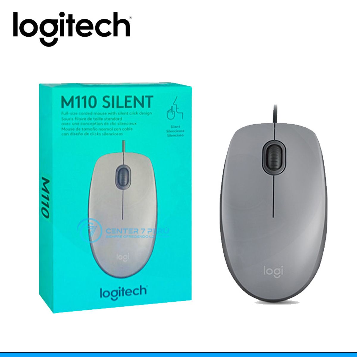 LOGITECH - MOUSE LOGITECH M110 SILENT OPTICO USB SILVER