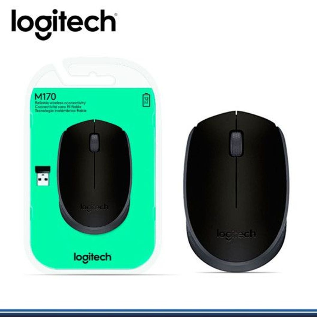 LOGITECH - MOUSE LOGITECH M170 WIRELESS BLACK
