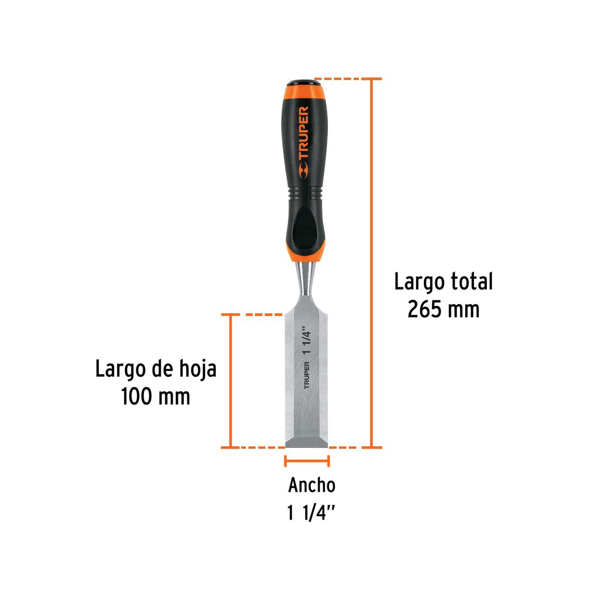 TRUPER - Formon Truper C/Mango Comfort Grip 1.1/4" 14636 - Naranja