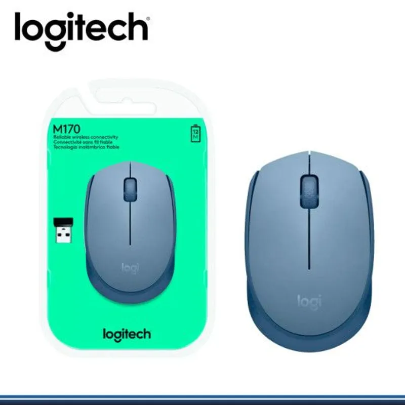 LOGITECH - MOUSE LOGITECH M170 WIRELESS BLUE GRAY