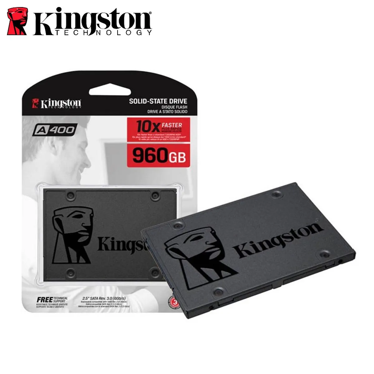 KINGSTON - DISCO SSD Kingston A400, 960GB, 2.5", SATA 6.0 Gb/s.