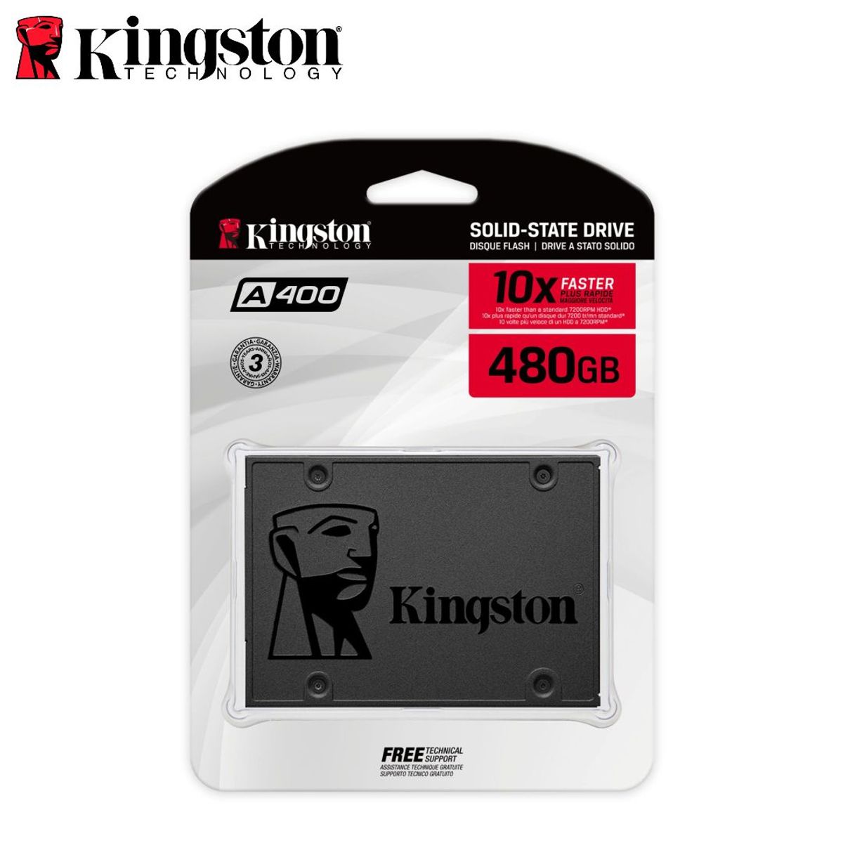 KINGSTON - DISCO SSD Kingston A400, 480GB, 2.5", SATA 6.0 Gb/s.