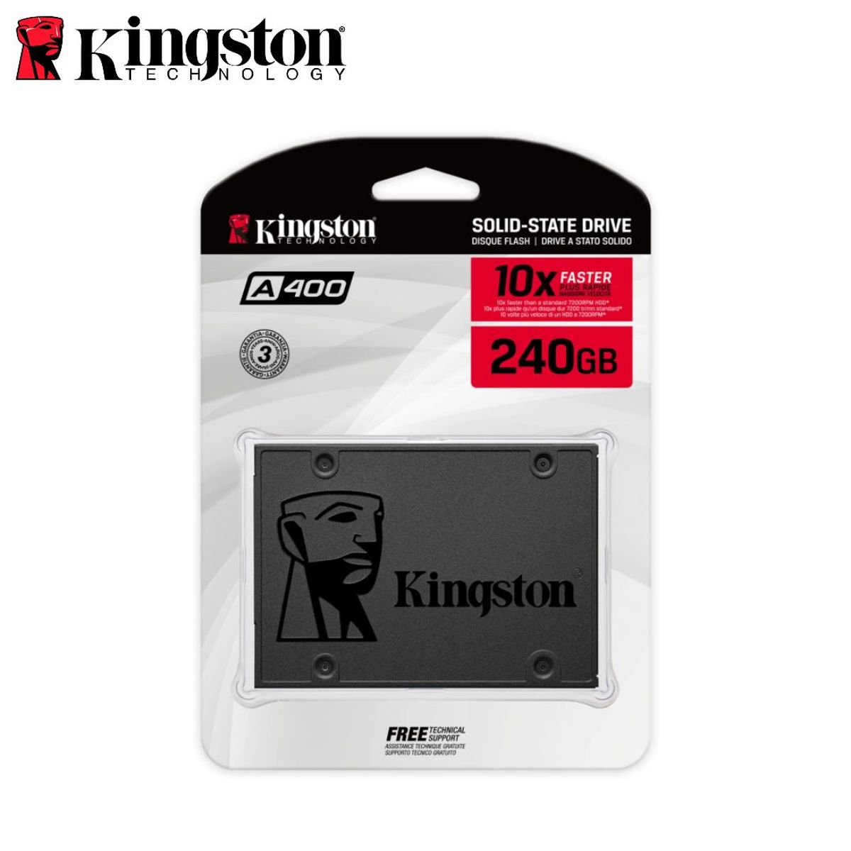 KINGSTON - DISCO SSD Kingston A400, 240GB, 2.5", SATA 6.0 Gb/s.