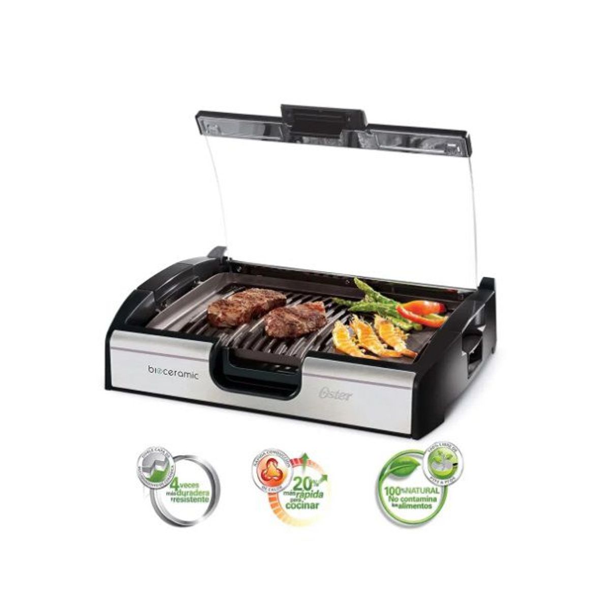 OSTER - Parrilla y Plancha Oster CKSTGR3006-053 Eléctrica BioCeramic