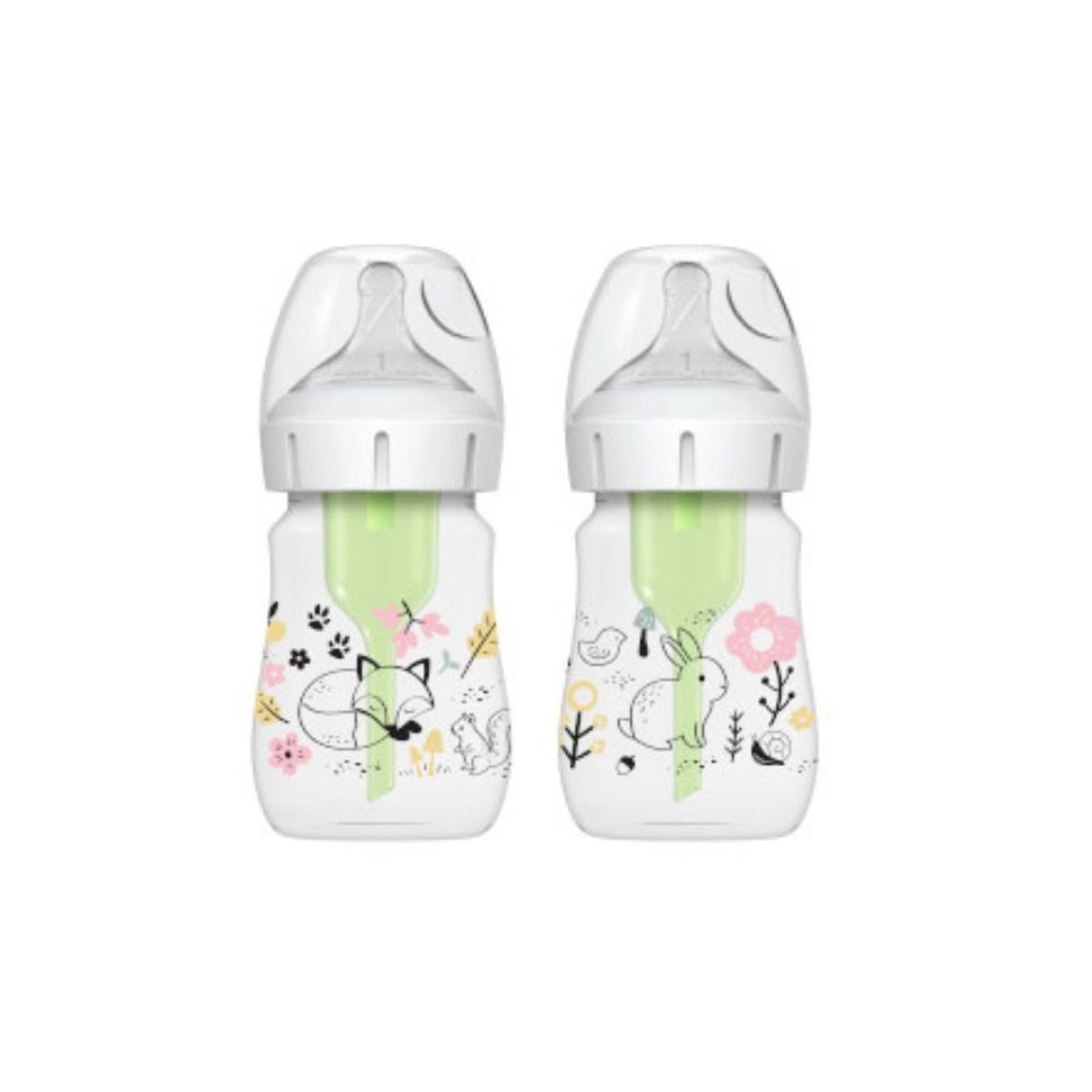 DR BROWNS - Set X2 Biberones Boca Ancha Polipropileno de 5 oz Bosque.