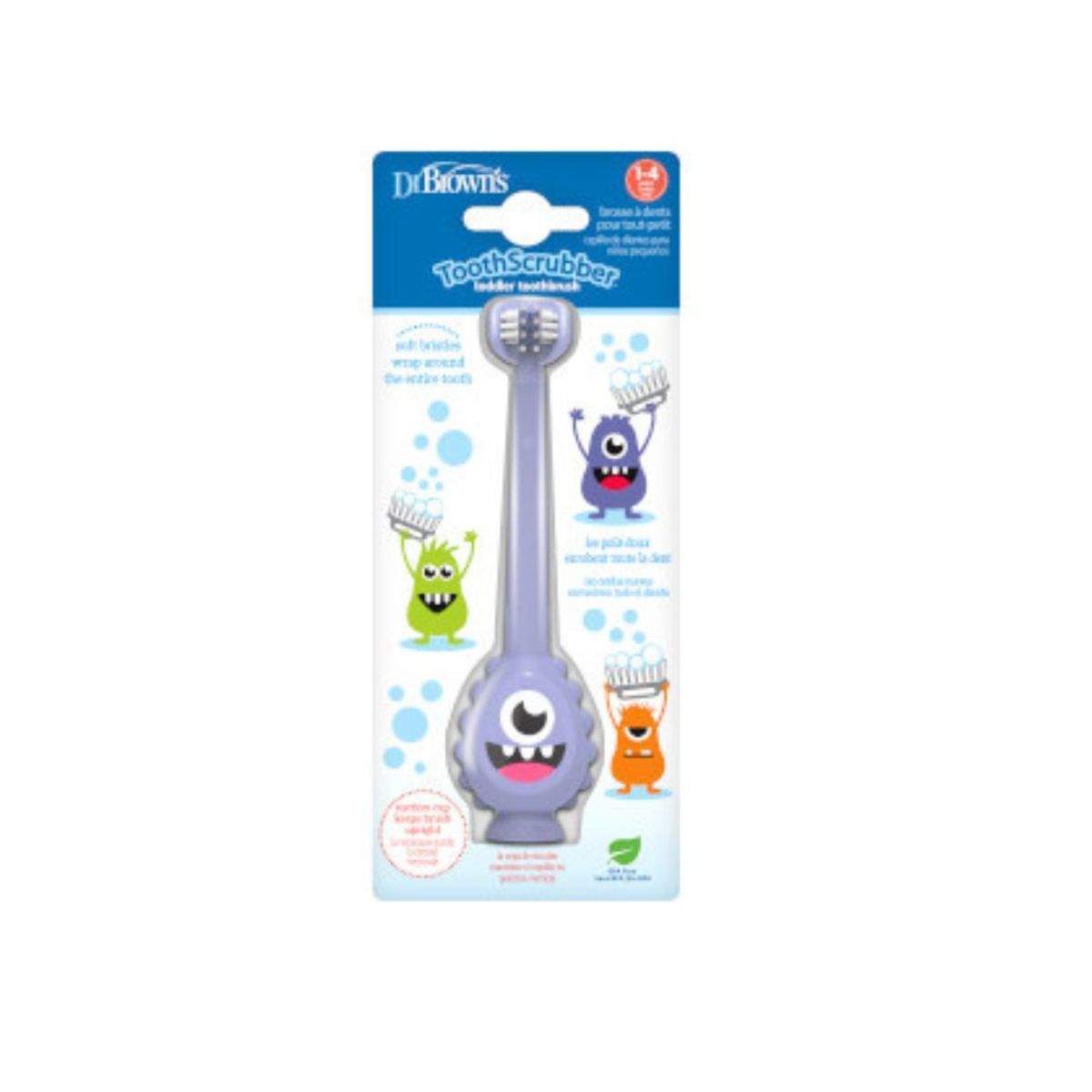 DR BROWNS - Cepillo de dientes Monstruo morado