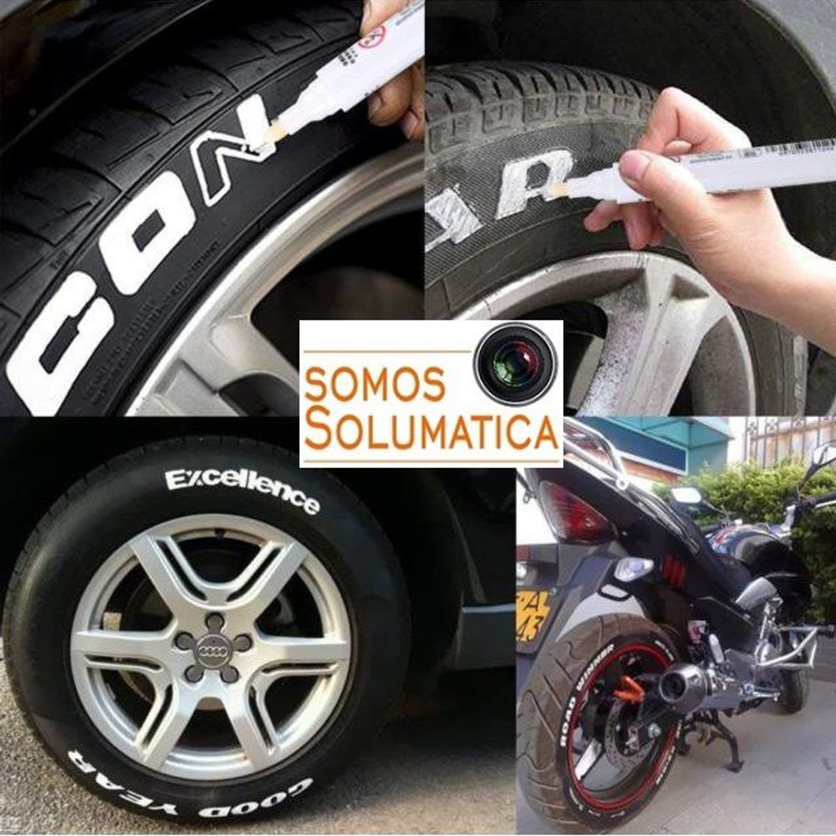 OEM - Marcador de Llantas 4 Blancos - A Prueba de Agua -Solumatica