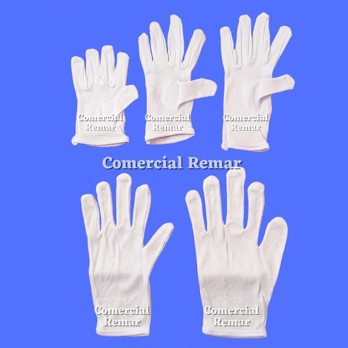 GENERICO - 6 Pares de Guantes Blancos de Tela para Escolta Colegio Desfile