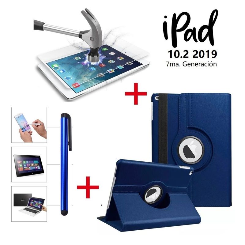 GENERICO - Funda Case + Mica + Lapiz para iPad 10.2 7ma Gen  A2197 A2200