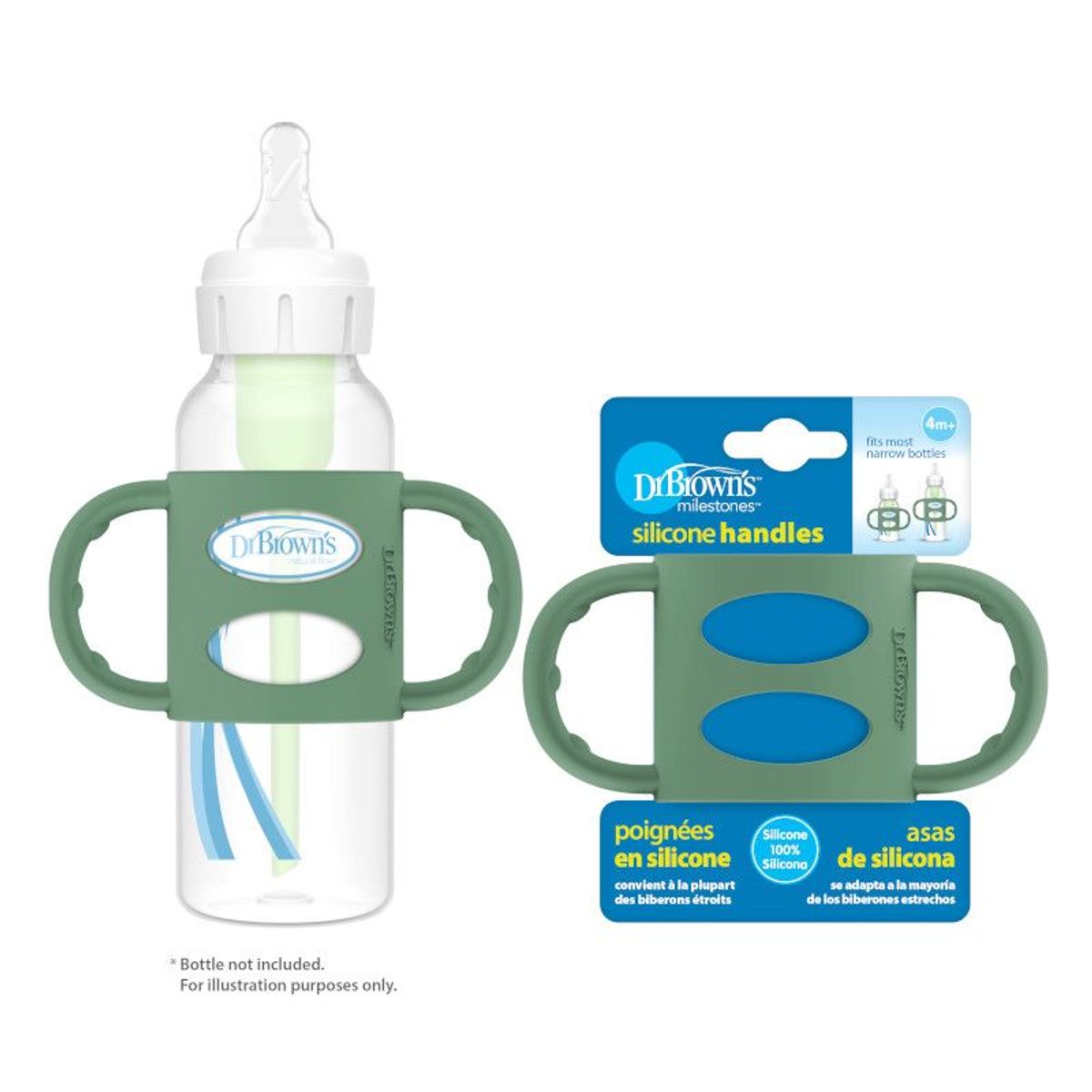 DR BROWNS - Asas de Silicona Boca Estrecha color verde
