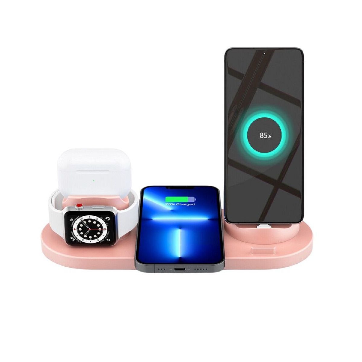 GENERICO - Estación de Carga rápida 30W 7 en 1 inalámbrica.