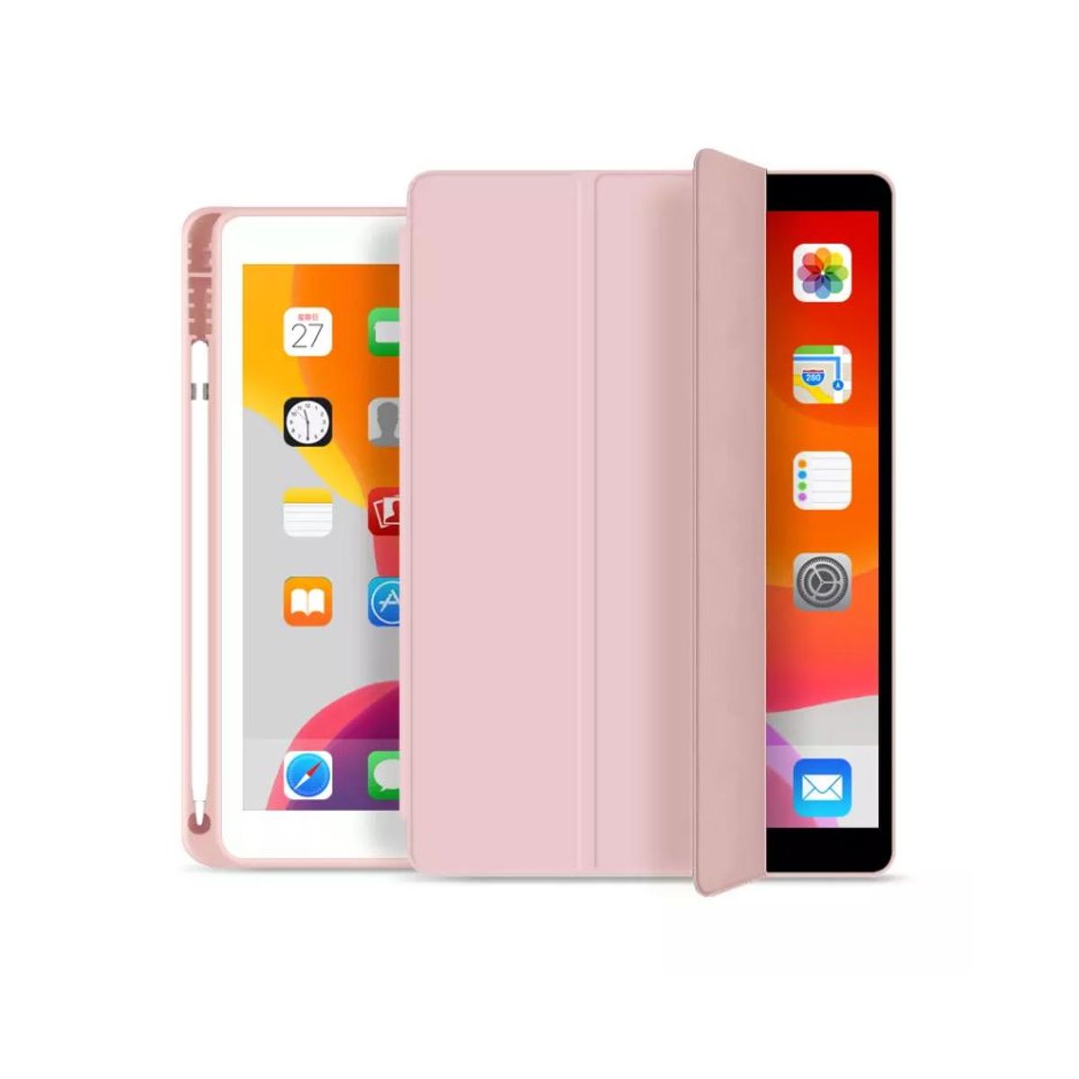 GENERICO - Funda Smart Case ROSADO iPad 10.2 (7ma 8va y 9na Gen) con portapencil