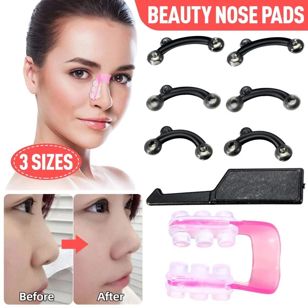 OEM - Perfilador y Moldeador de Nariz Pretty Nose Pack de 3 pares Todas las Tallas
