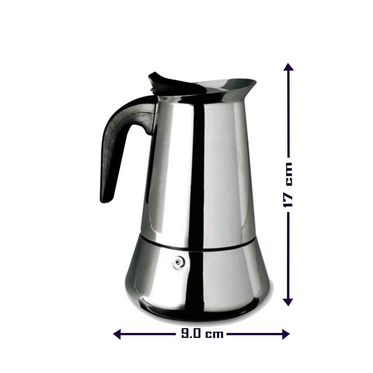 UNIVERSAL - Cafetera Italiana 4 Tazas de Acero Inoxidable Espresso Maker
