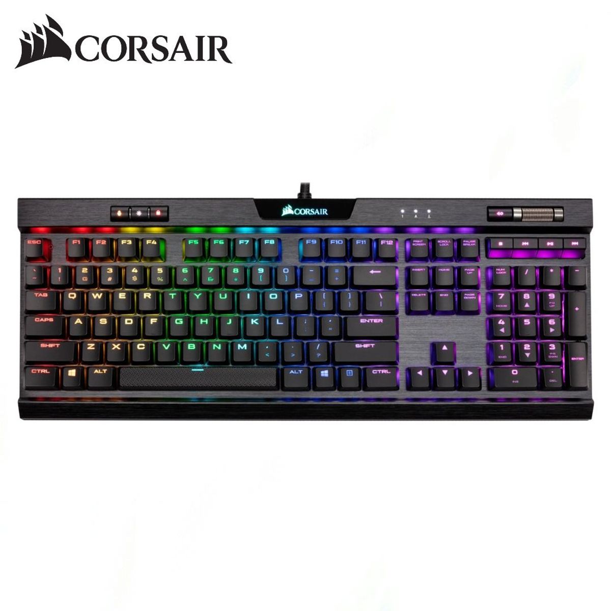 CORSAIR - Teclado Corsair K70 RGB MK2 RAPIDFIRE CHERRY® MX Speed
