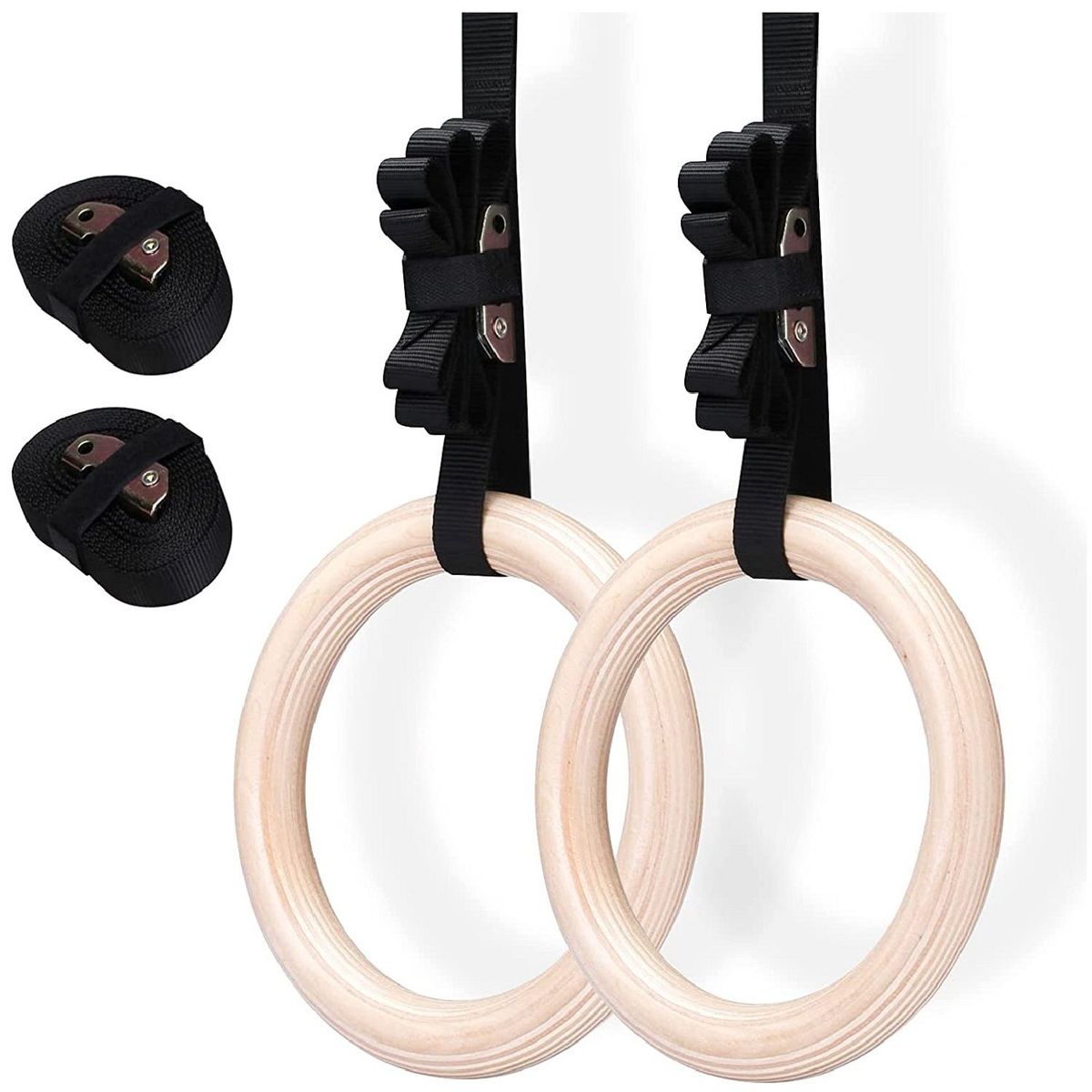 ALPHA GYM - Anillas de gimnasia Aros de madera solida profesional