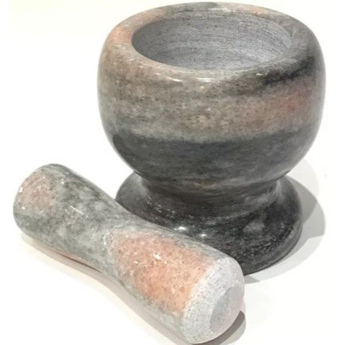 GENERICO - Mortero  para cocina Gris con Salmon + Pilon marmoleado
