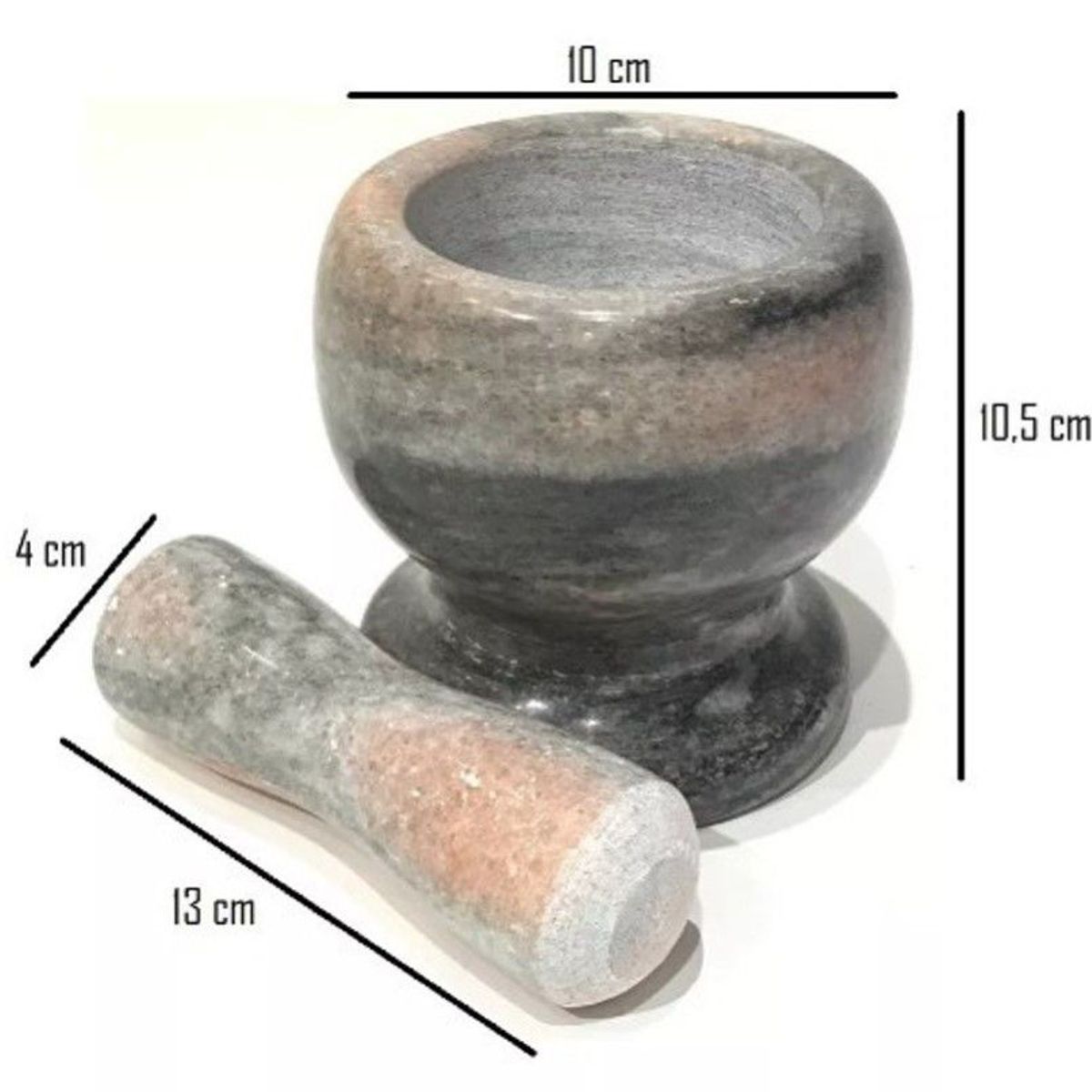 GENERICO - Mortero  para cocina Gris con Salmon + Pilon marmoleado