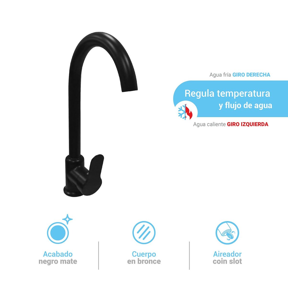 ITALGRIF - MONOCOMANDO BAR PICO B BLACK TAHITI ITALGRIF