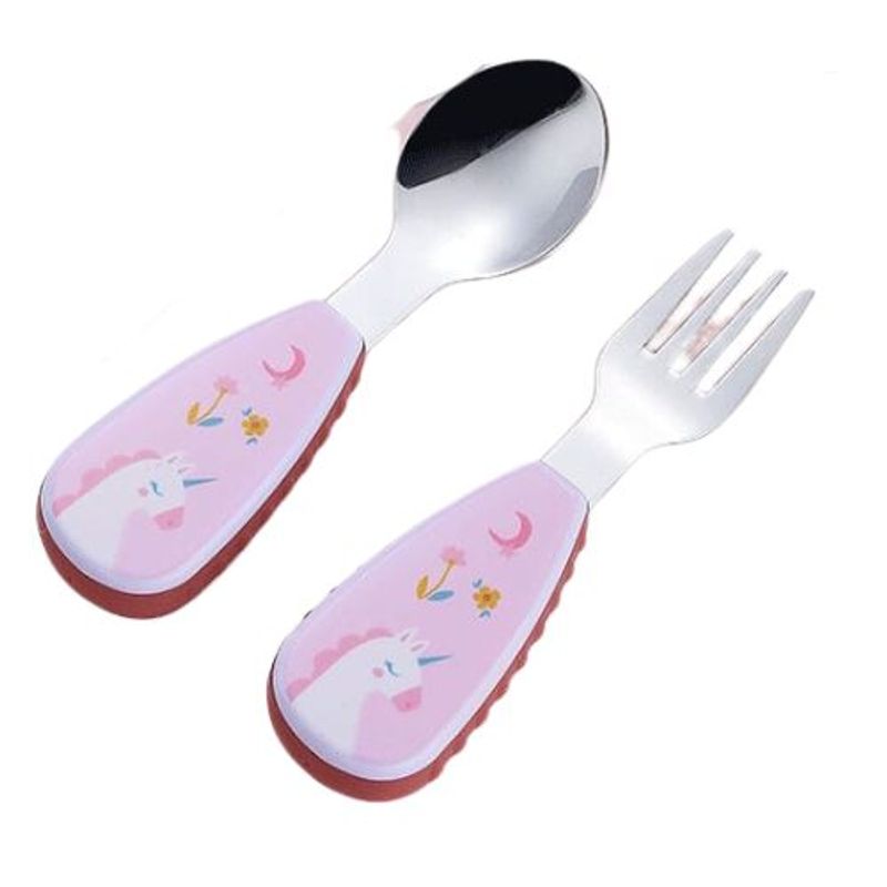 GENERICO - PACK DE 2 CUBIERTOS UNICORNIO, CUCHARA Y TENEDOR