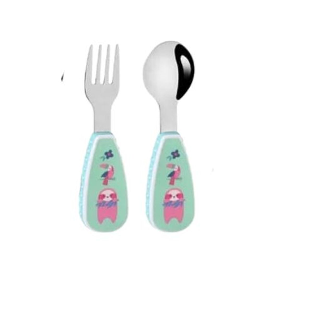 GENERICO - PACK x 2 CUBIERTOS OSO PEREZOSO, CUCHARA Y TENEDOR.