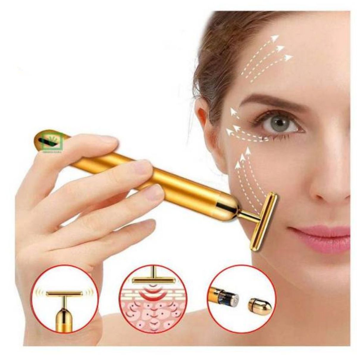 GENERICO - Rodillo Masajeador Facial Moldeador de Rostro con Vibración Skincare