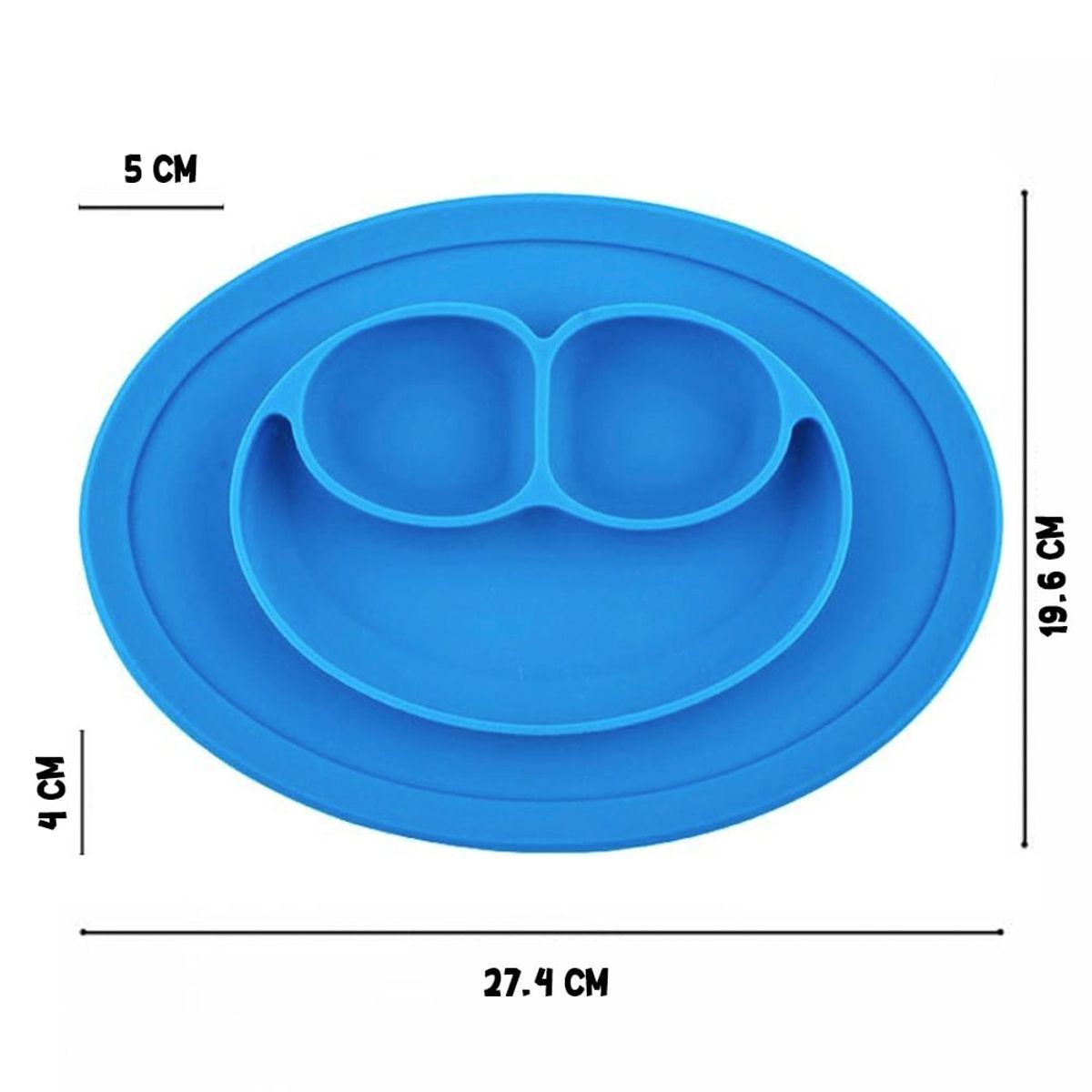 GENERICO - Plato silicona sonrisa verde para bebe