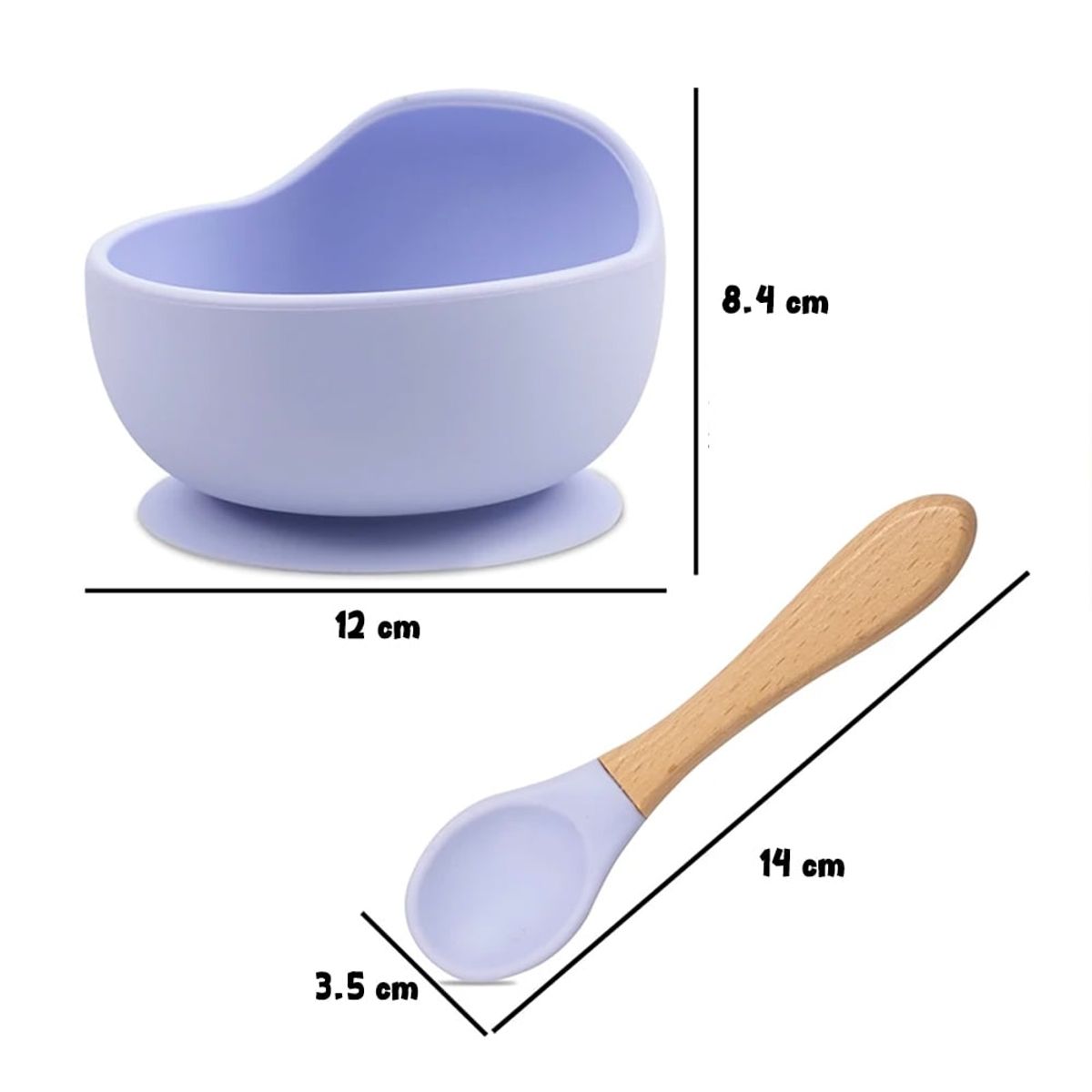 GENERICO - Cuenco de silicona lila con cuchara para bebe