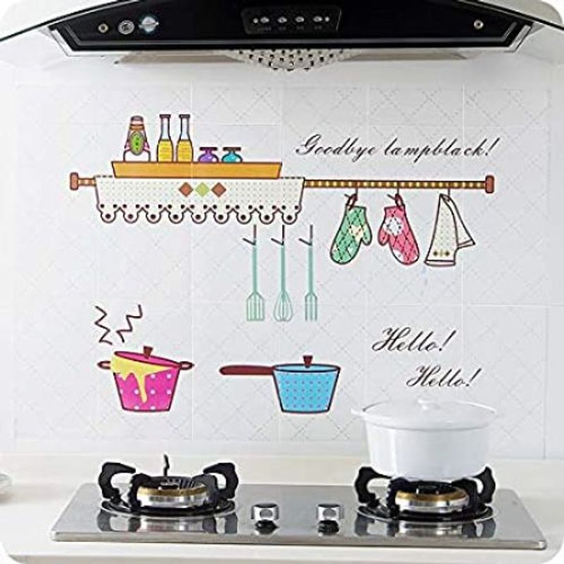 GENERICO - PACK X3 PEGATINA DECORATIVA ANTIGRASA PARA COCINA