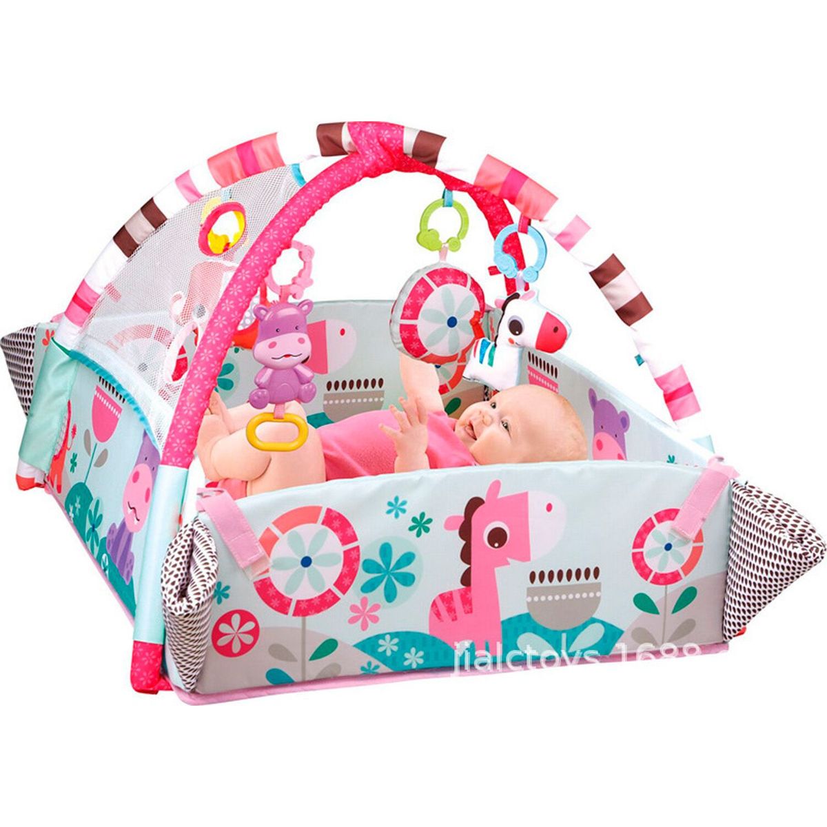 GENERICO - Gimnasio Multifuncional 5 en 1 para Bebe Color Rosado