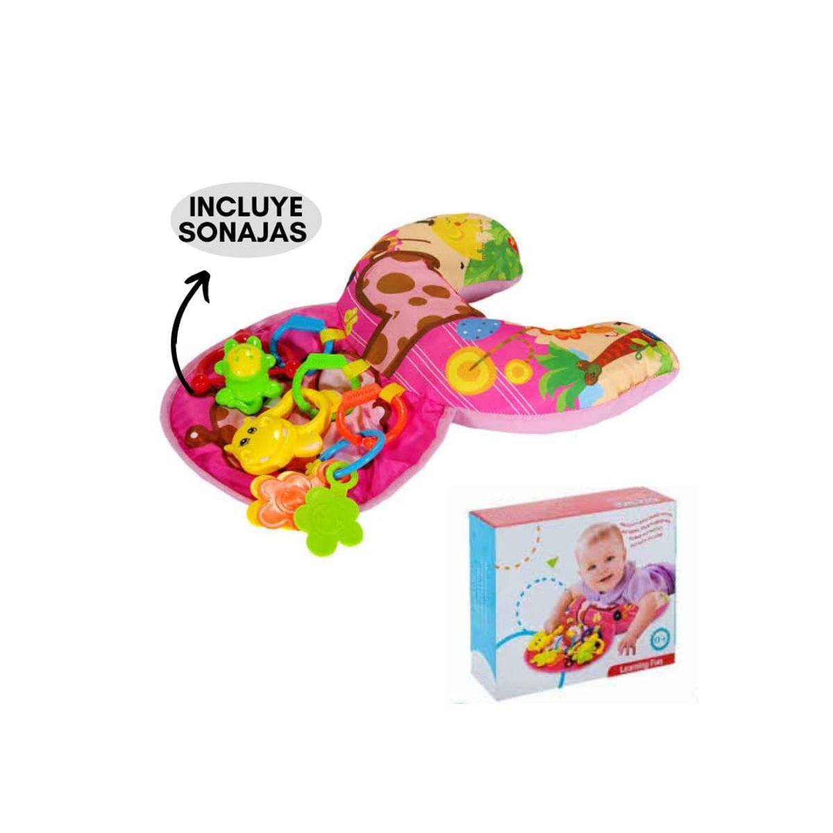 GENERICO - Cojin de Estimulación Jirafa Rosado