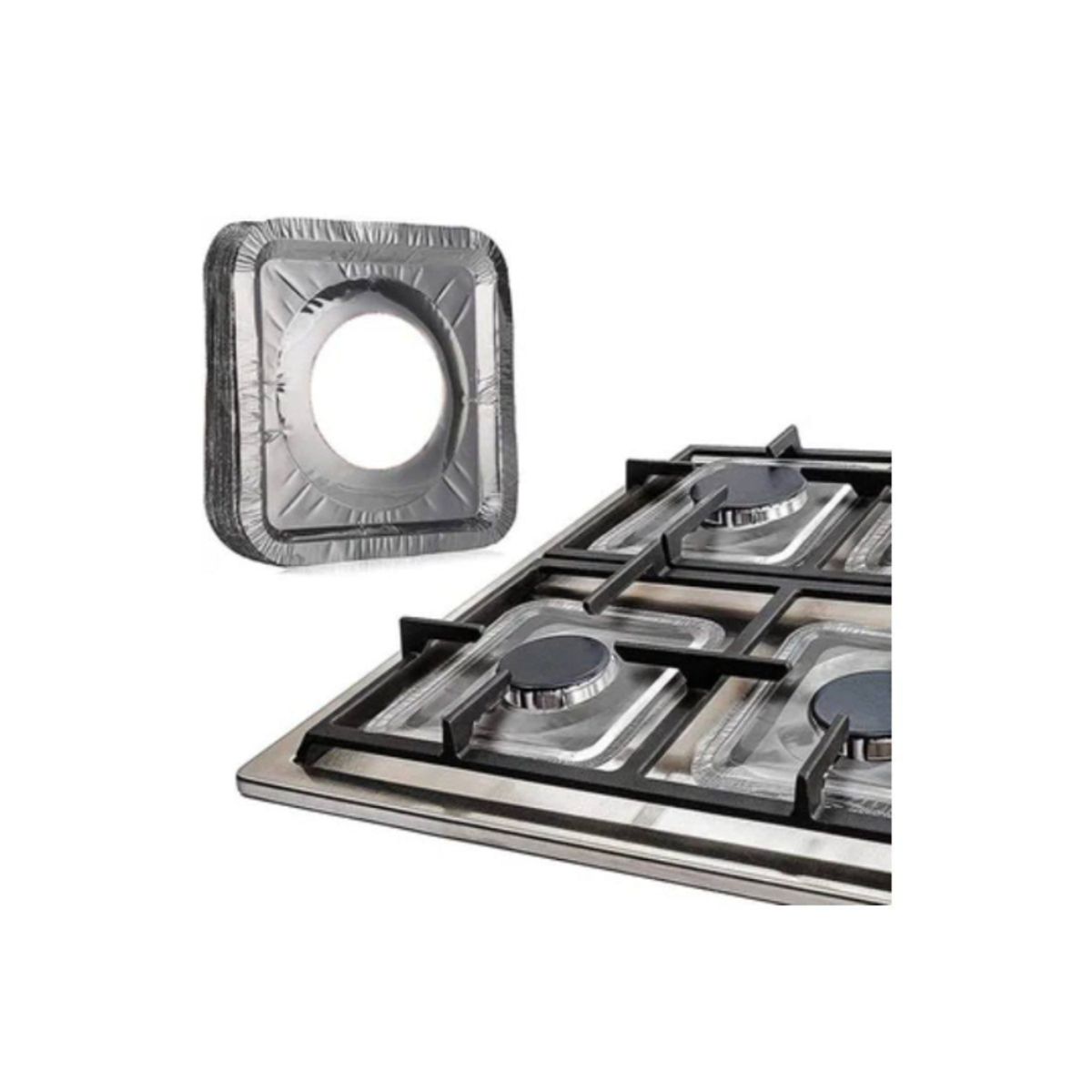 GENERICO - Pack de 12 Protectores de Aluminio para Hornilla de Cocina