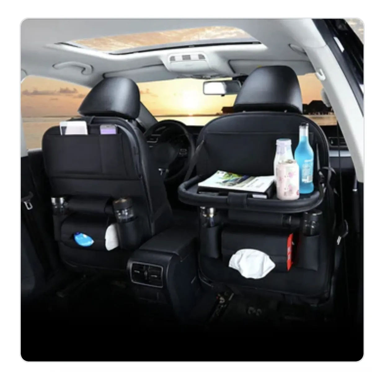 AURELA - Organizador Posterior de Cuero para Asiento de Auto