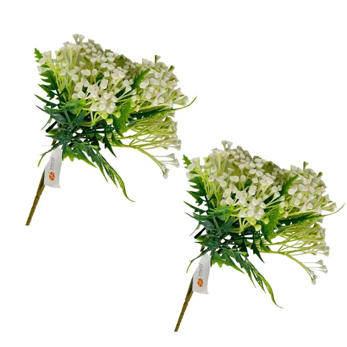 FLORIPA - Pack de 2 Ramas de Mini Hojas Blancas 00093